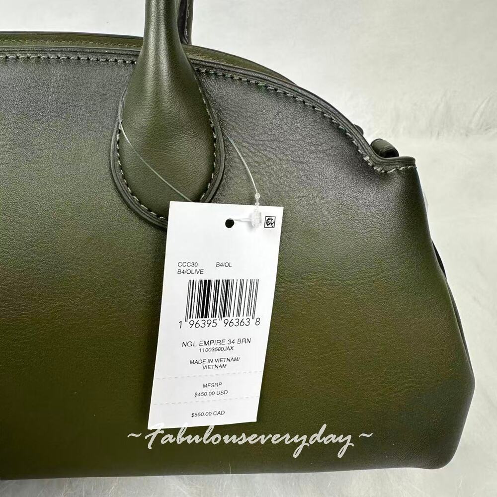 Coach Empire Carryall Bag 34 Shoulder Bag In Leather/Gold/Olive CCC30 NWT - Picture 5 of 9